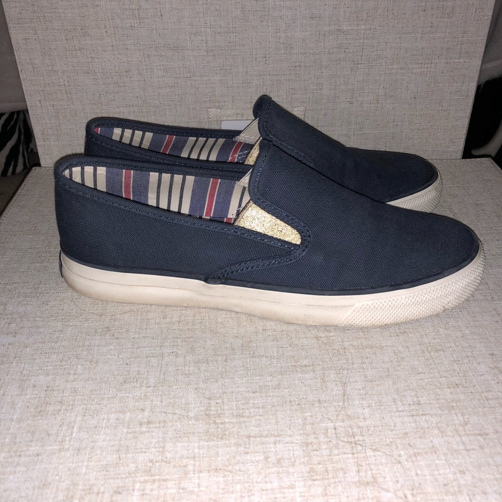 Sperry shoes with gold detail